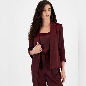 NWT Bar III Women's Satin Notched-Collar 3/4-Sleeve Jacket XS